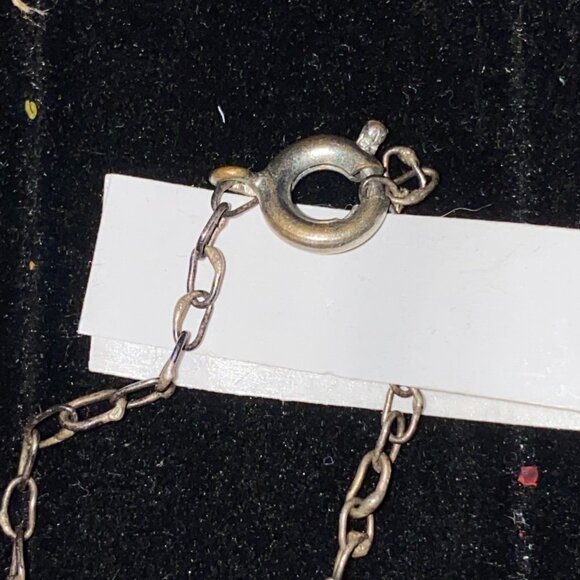 Vintage Turquoise Mosaic Beaded Necklace With Silver Tone Chain - Picture 5 of 6